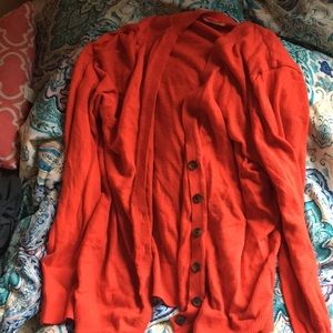 Red cardigan with buttons